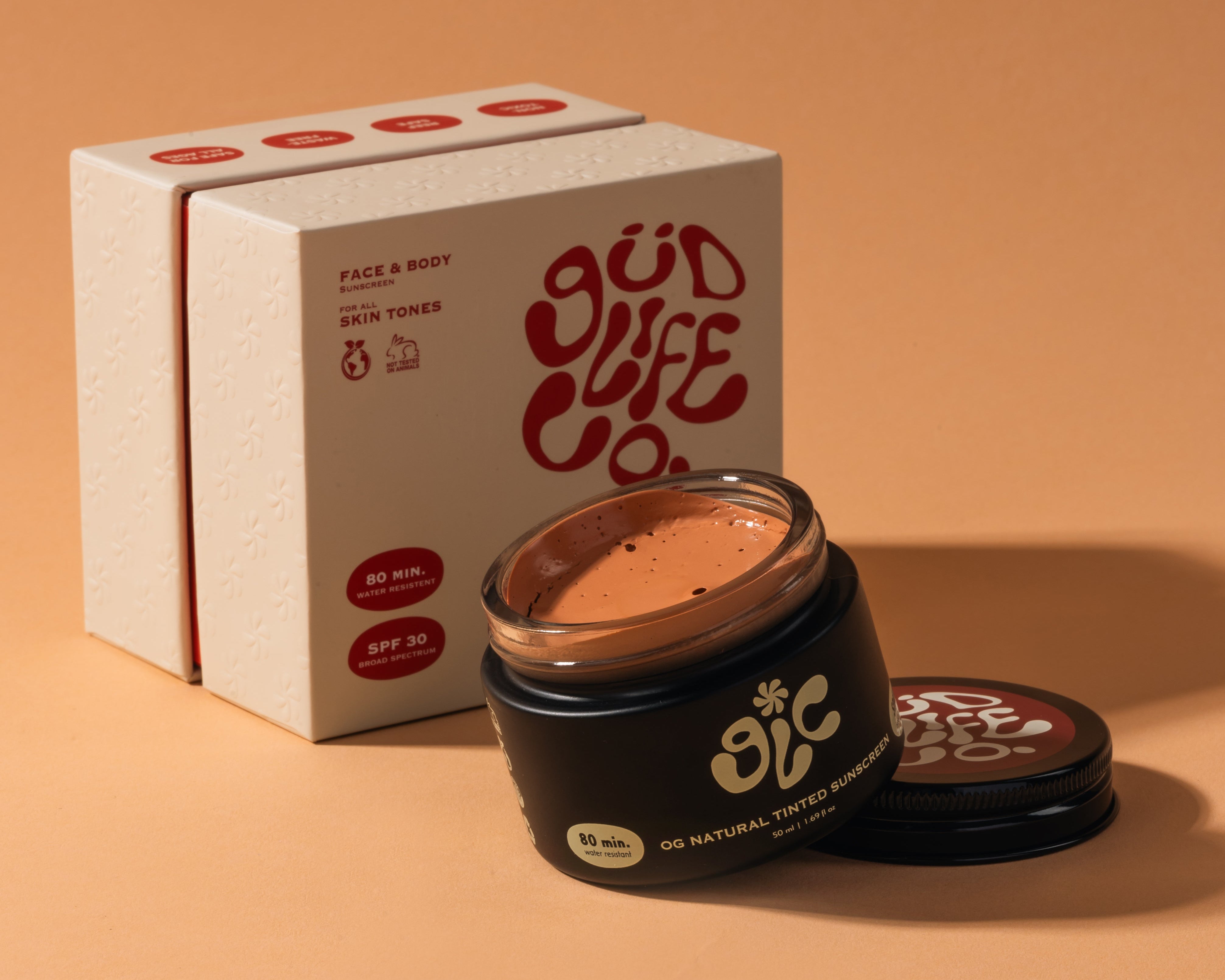 Jar of natural tinted sunscreen